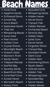 Beach Names