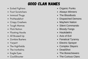 Good Clan Names