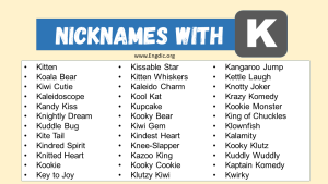 Nicknames Starting with K for Guys