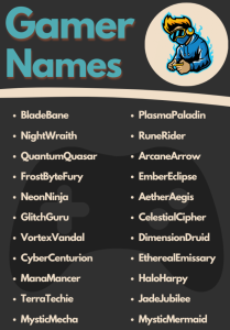 Cool Gaming Names