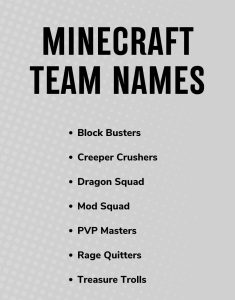  Minecraft World Names